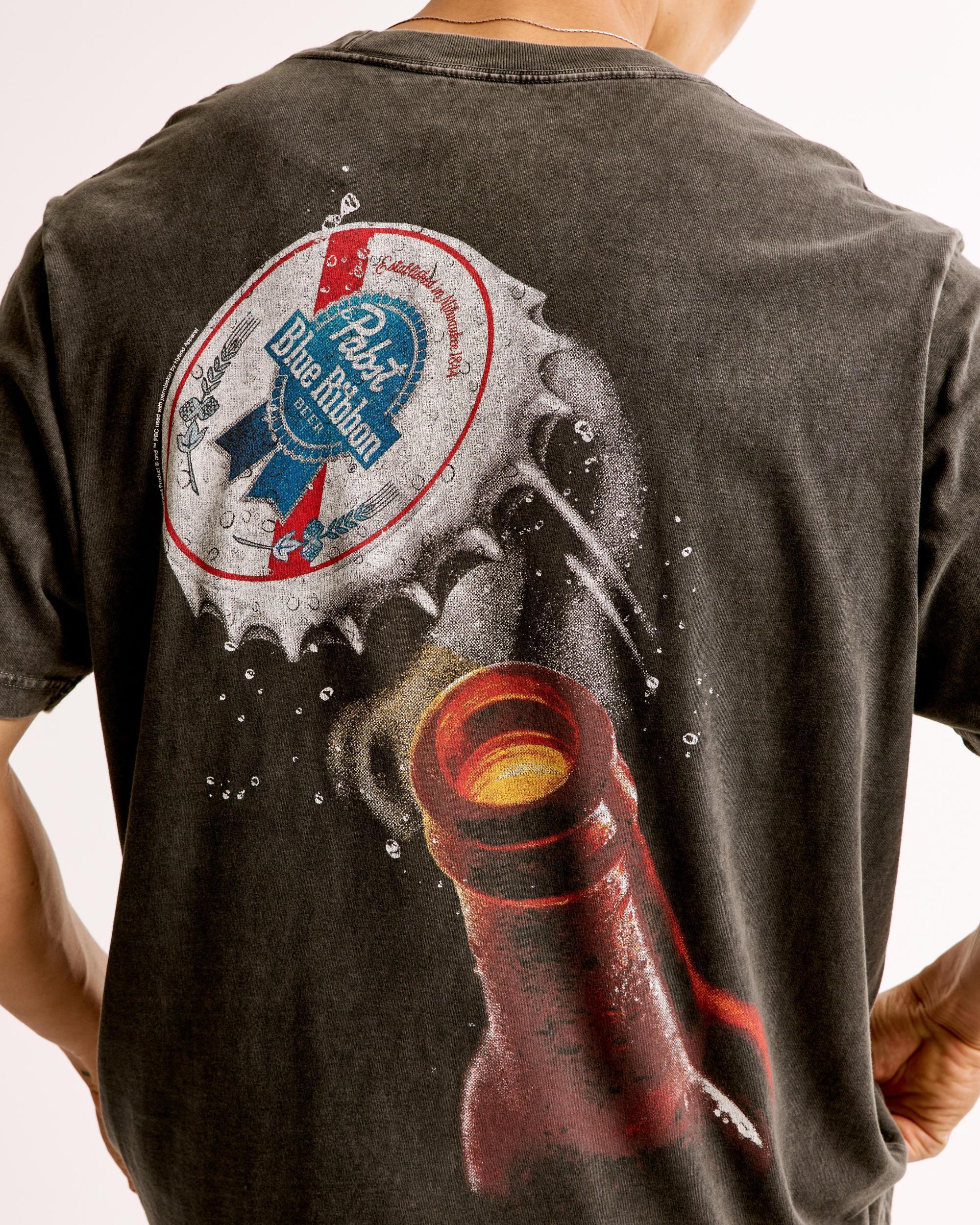 Pabst Blue Ribbon Vintage-Inspired Graphic Tee Product Image