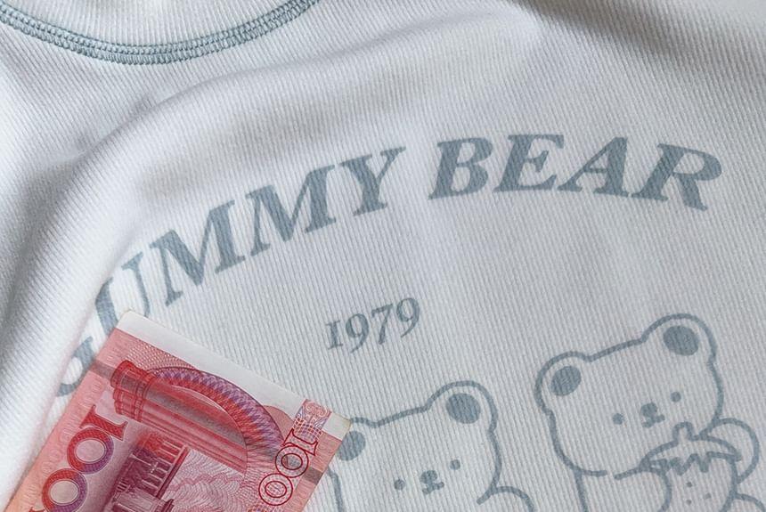 Long Sleeve Round Neck Gummy Bear Print Top Product Image