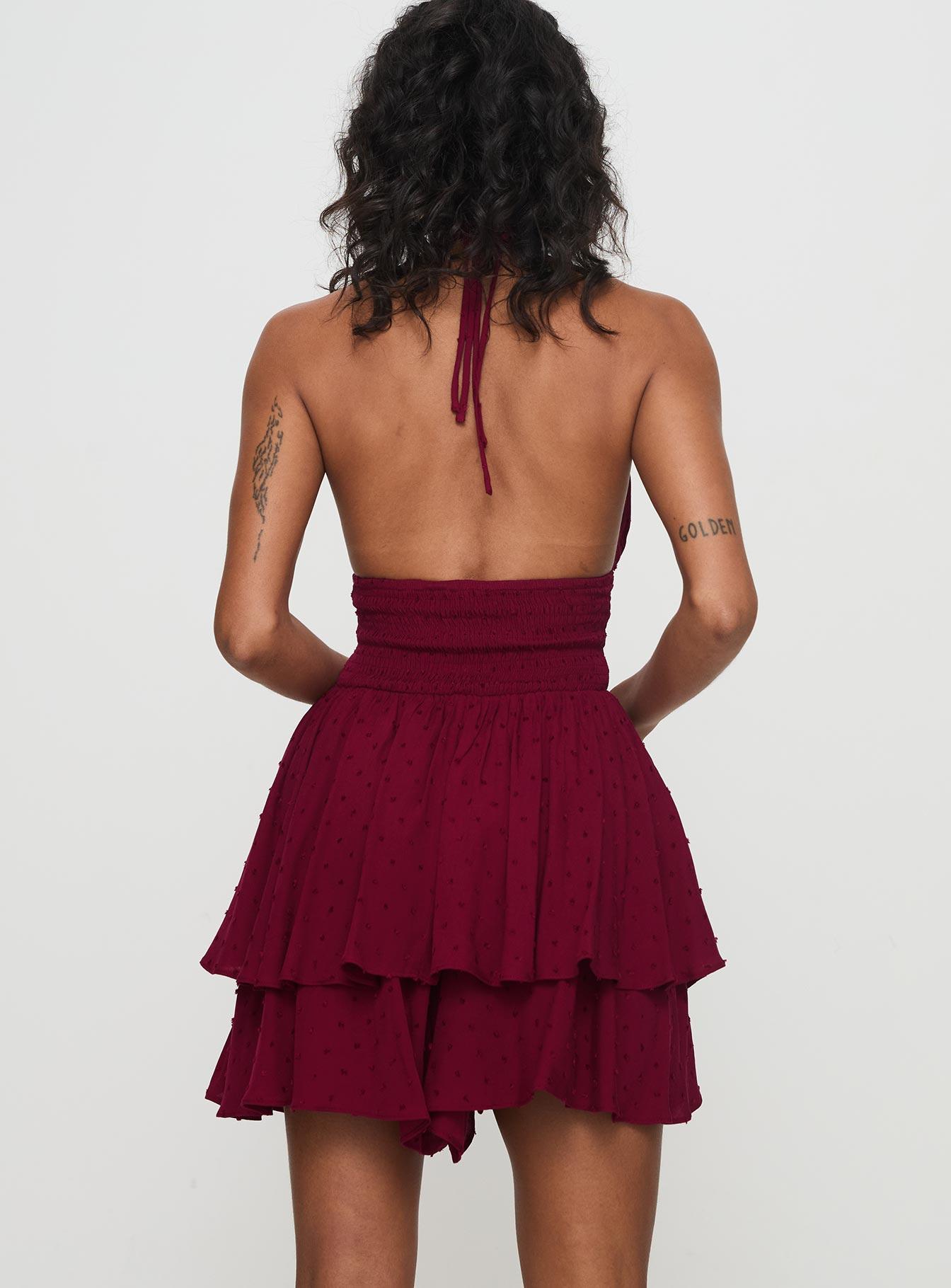 Bonfire Romper Burgundy Product Image