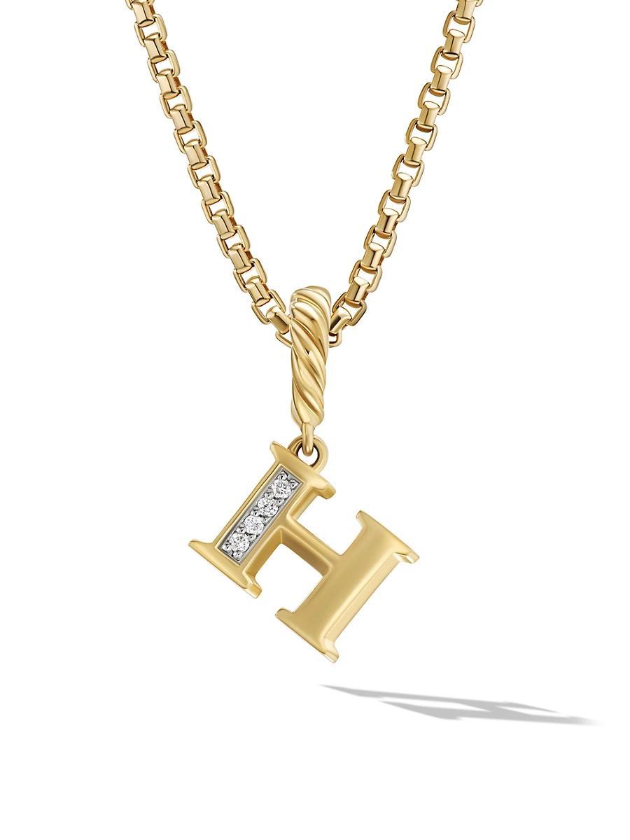 Womens Pav Initial Pendant in 18K Yellow Gold with Diamonds Product Image