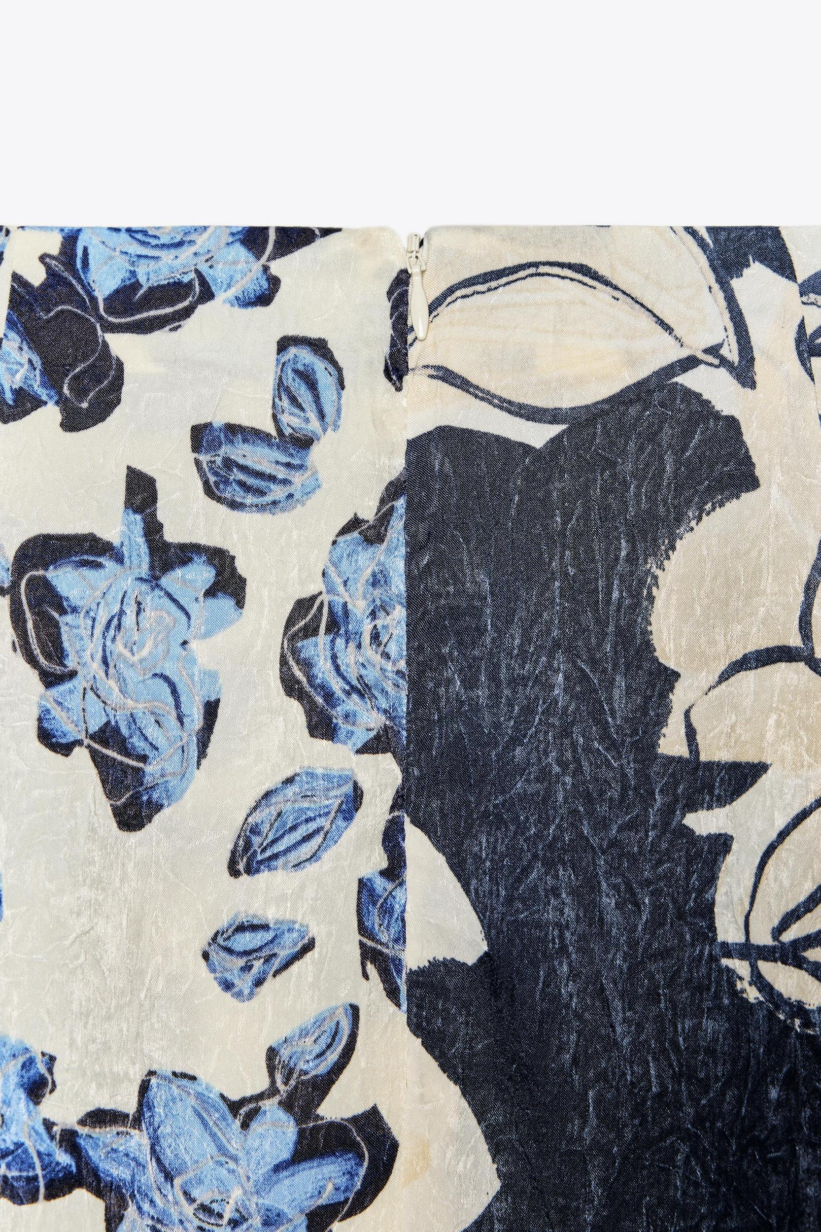 SATIN PRINTED MIDI SKIRT Product Image