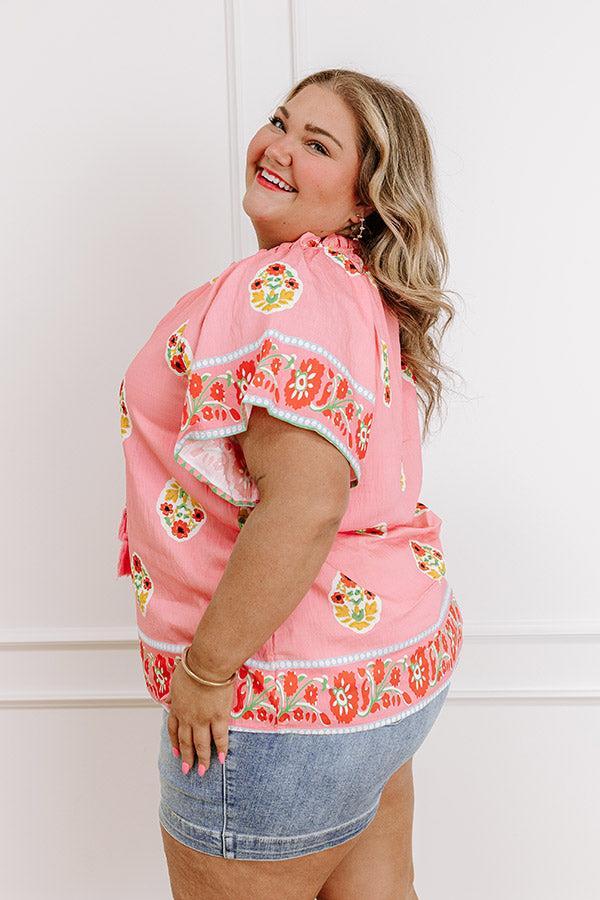 Margaritas On The Boardwalk Floral Top Curves Product Image