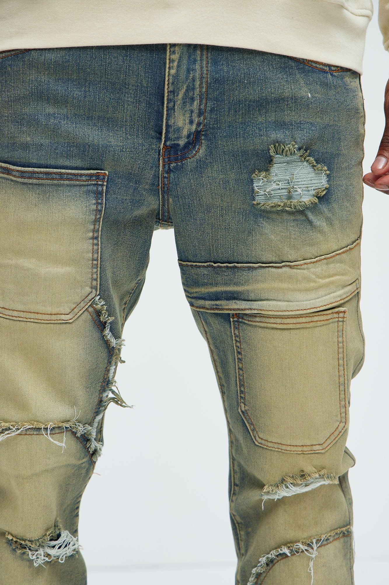 No Frontin' Me Pocket Skinny Flare Jeans - Vintage Wash Product Image