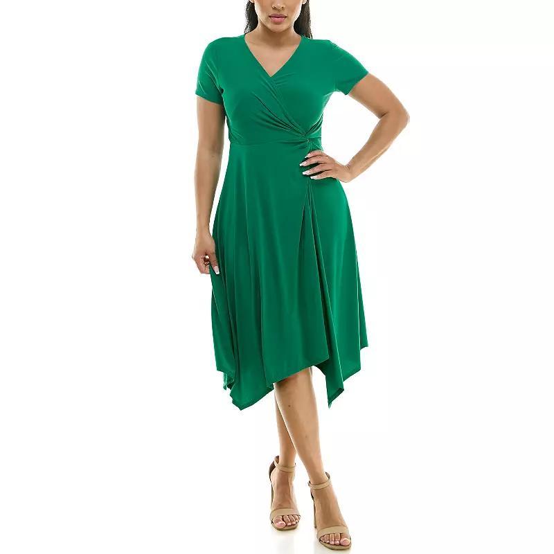 Womens Nina Leonard Uneven-Hem Dress Product Image