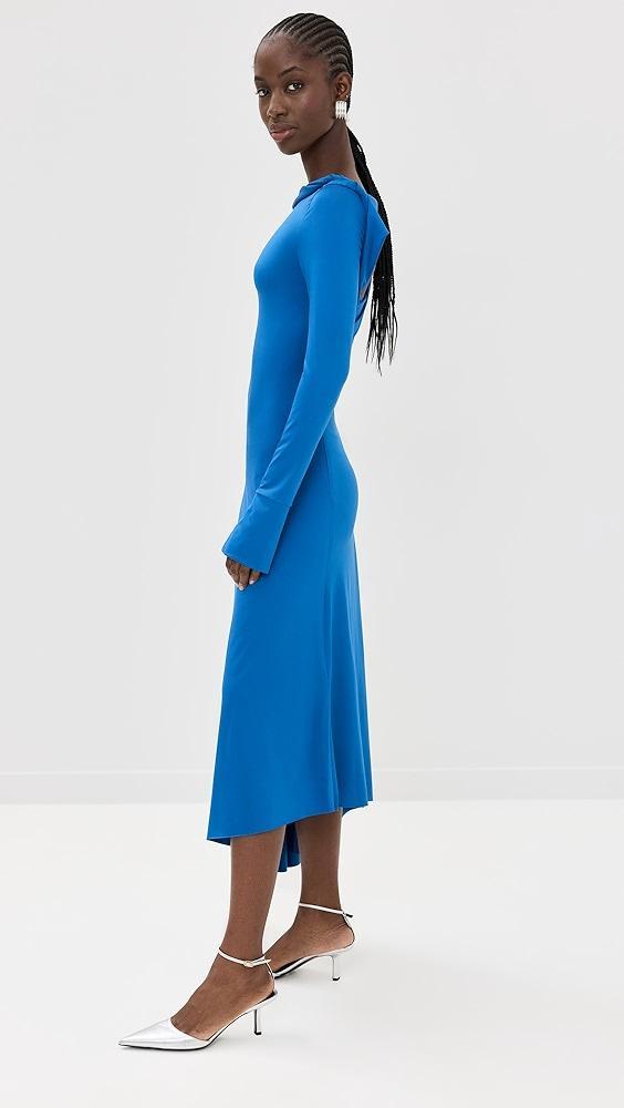 Victoria Beckham Long Sleeve Draped Jersey Midi Dress | Shopbop Product Image