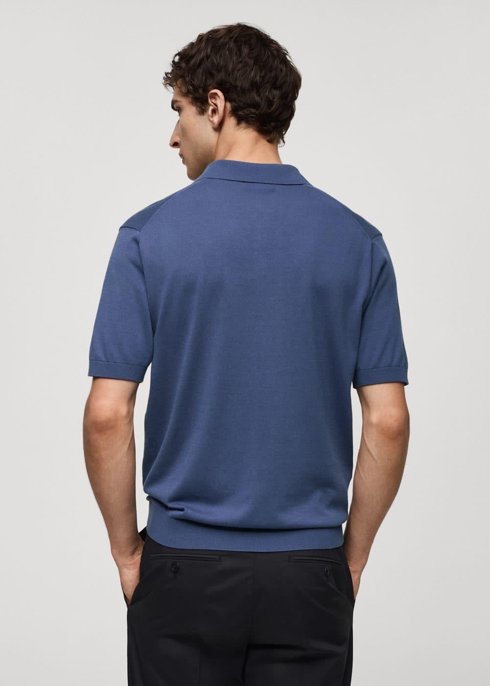 100% cotton knitted polo shirt - Men | MANGO USA Product Image