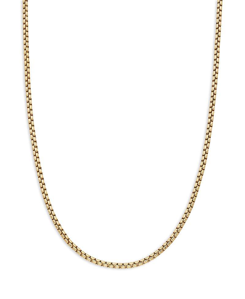 Mens Box Chain Necklace in 18K Yellow Gold Product Image