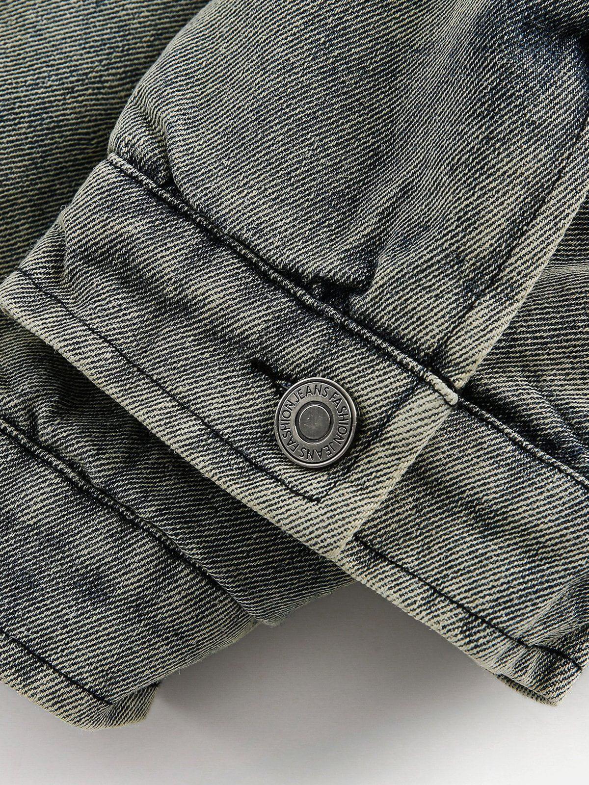 Aelfric Eden Sherpa Collar Washed Denim Coat Product Image