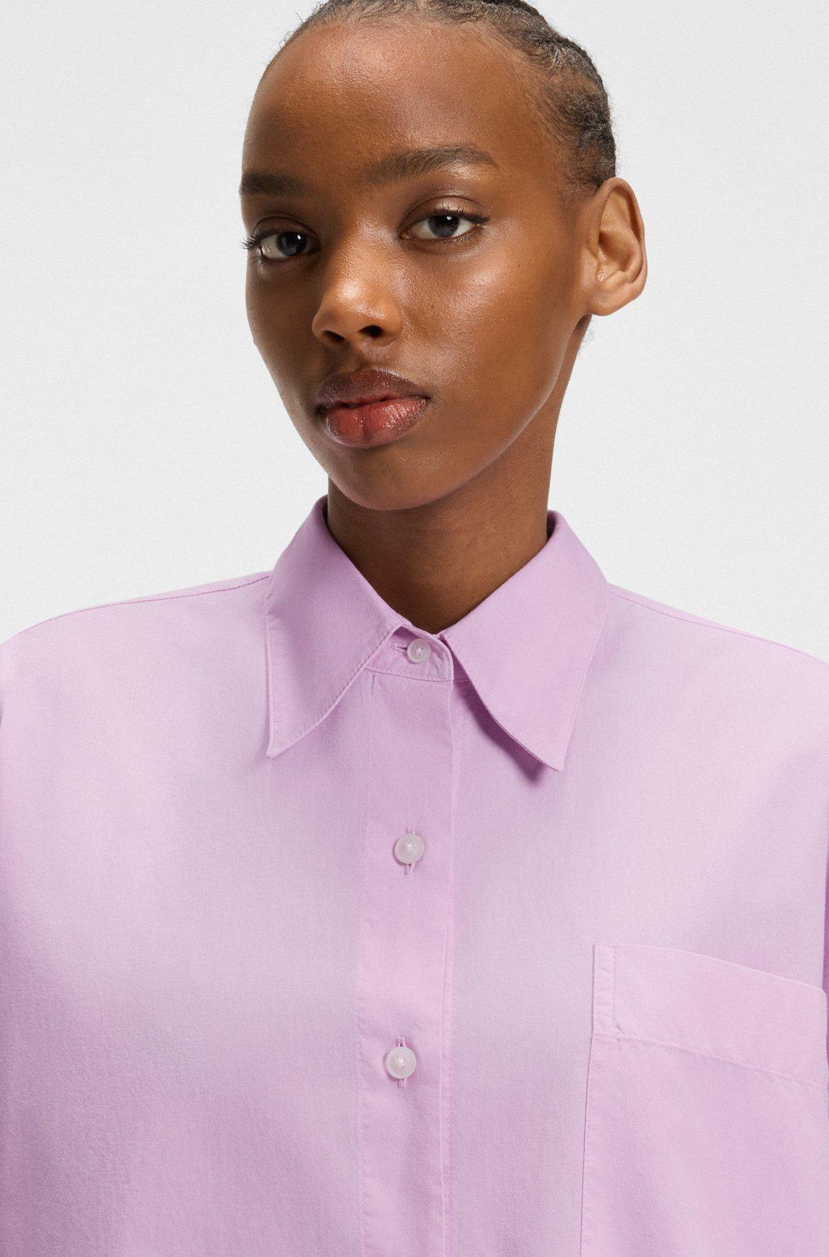Oversize-fit blouse in cotton poplin Product Image