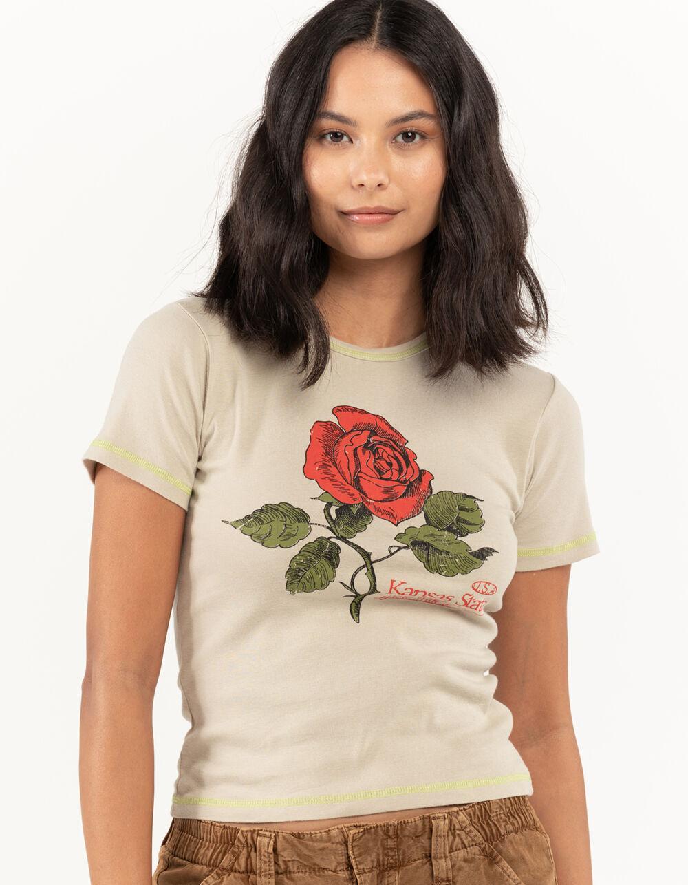 BDG Urban Outfitters Kansas Rose Womens Baby Tee - BEIGE Product Image