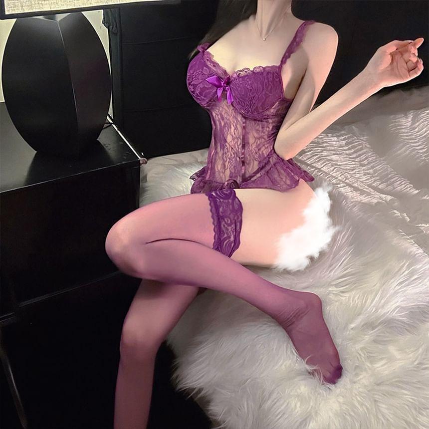 Lingerie Lace Bodysuit Set Product Image