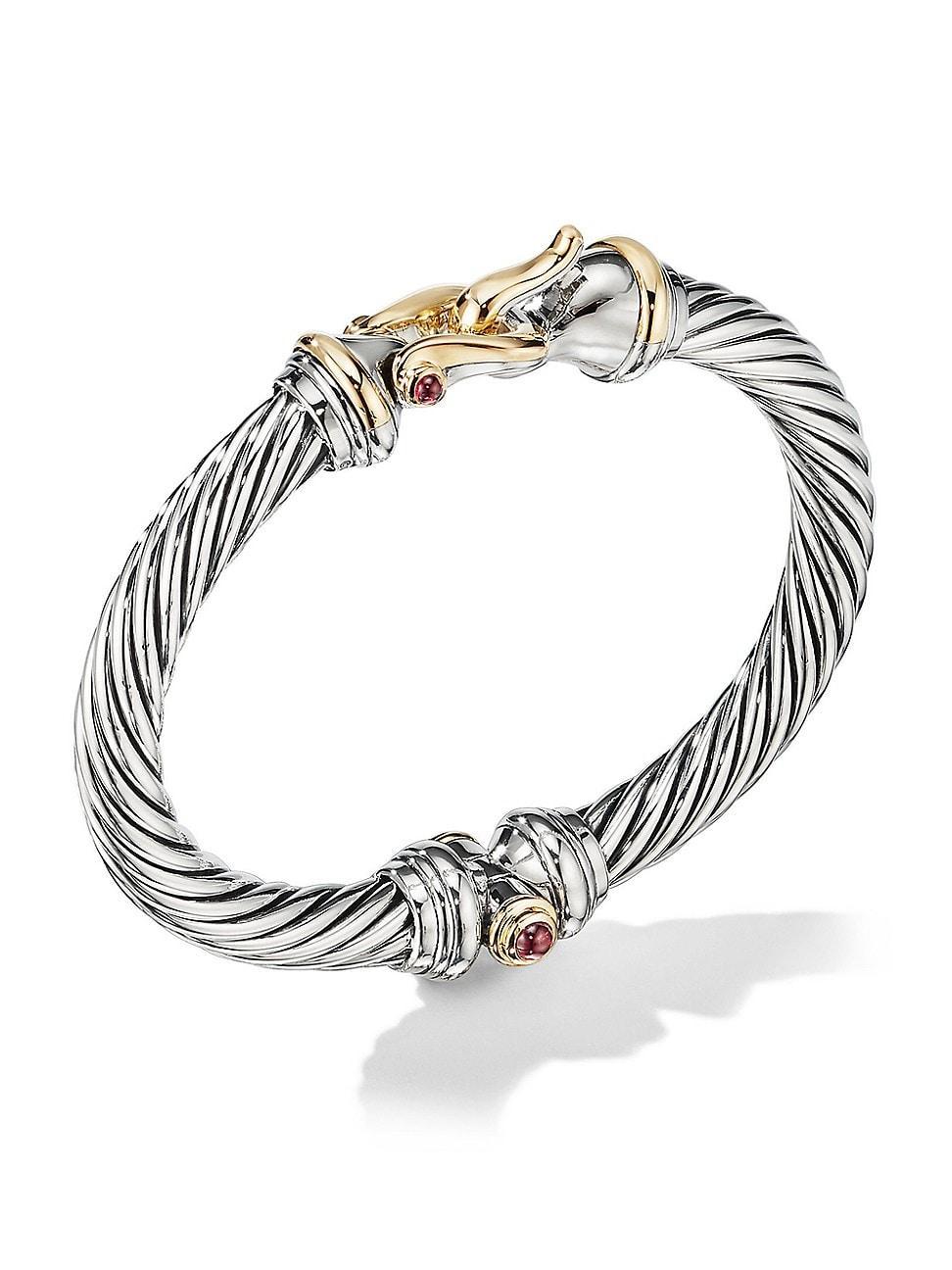 Womens Buckle Classic Cable Bracelet in Sterling Silver Product Image