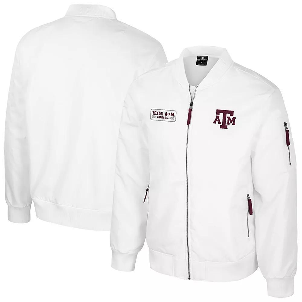 Men's Colosseum Texas A&M Aggies White Rabbit Full-Zip Bomber Jacket, Size: XL Product Image