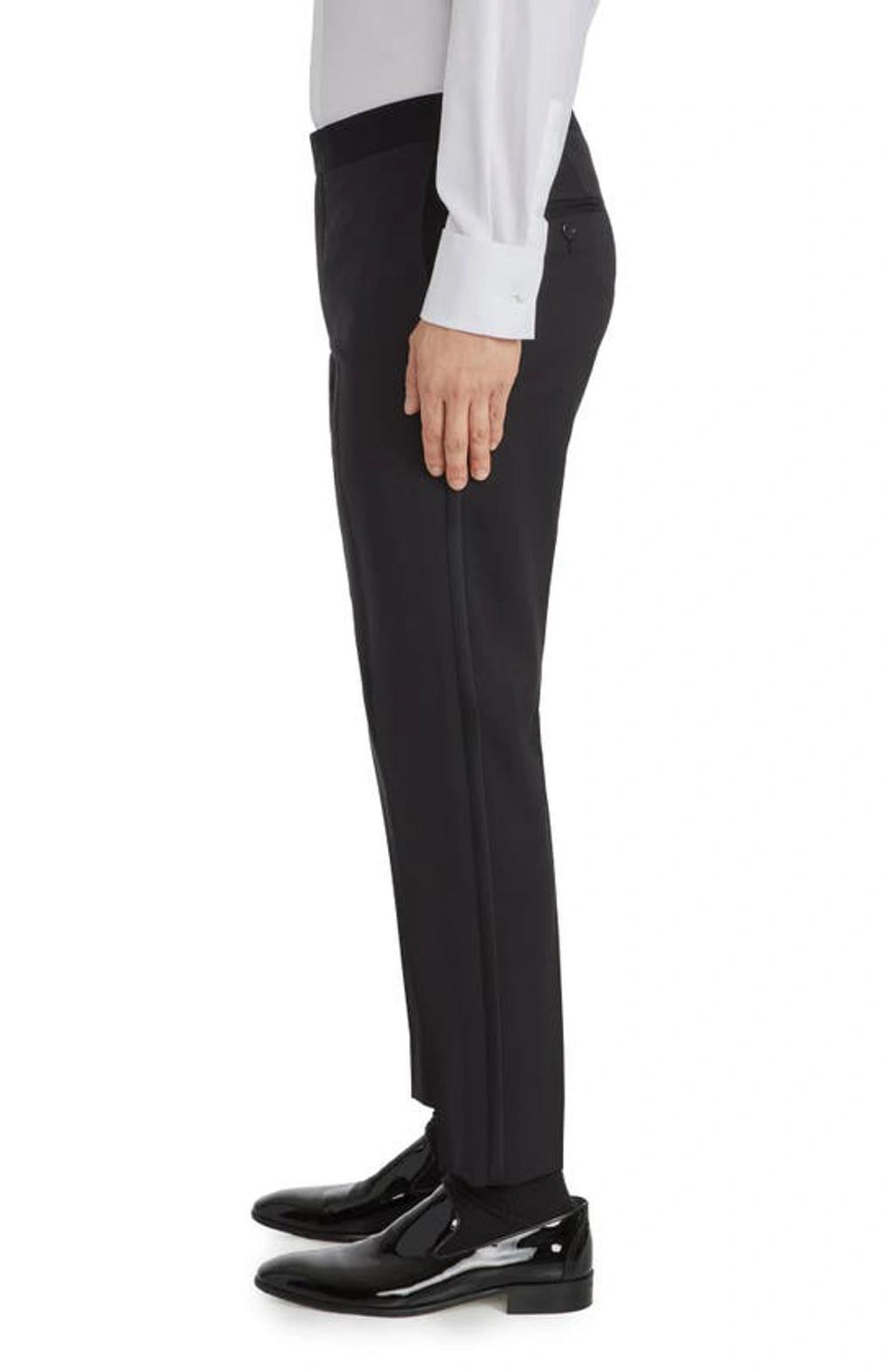 JACK VICTOR Phoenix Flat Front Tuxedo Pants In Oxford Product Image