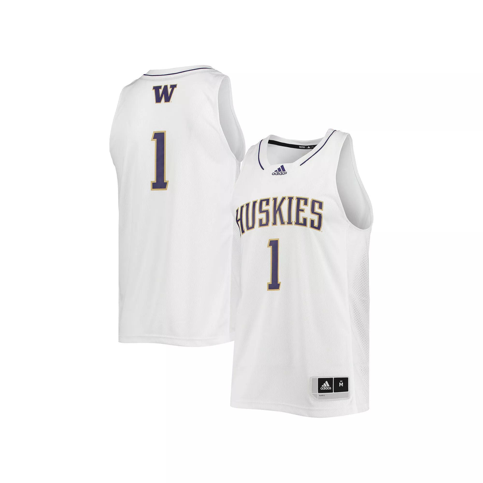 Men's adidas #1 White Washington Huskies Swingman Basketball Jersey,  Product Image