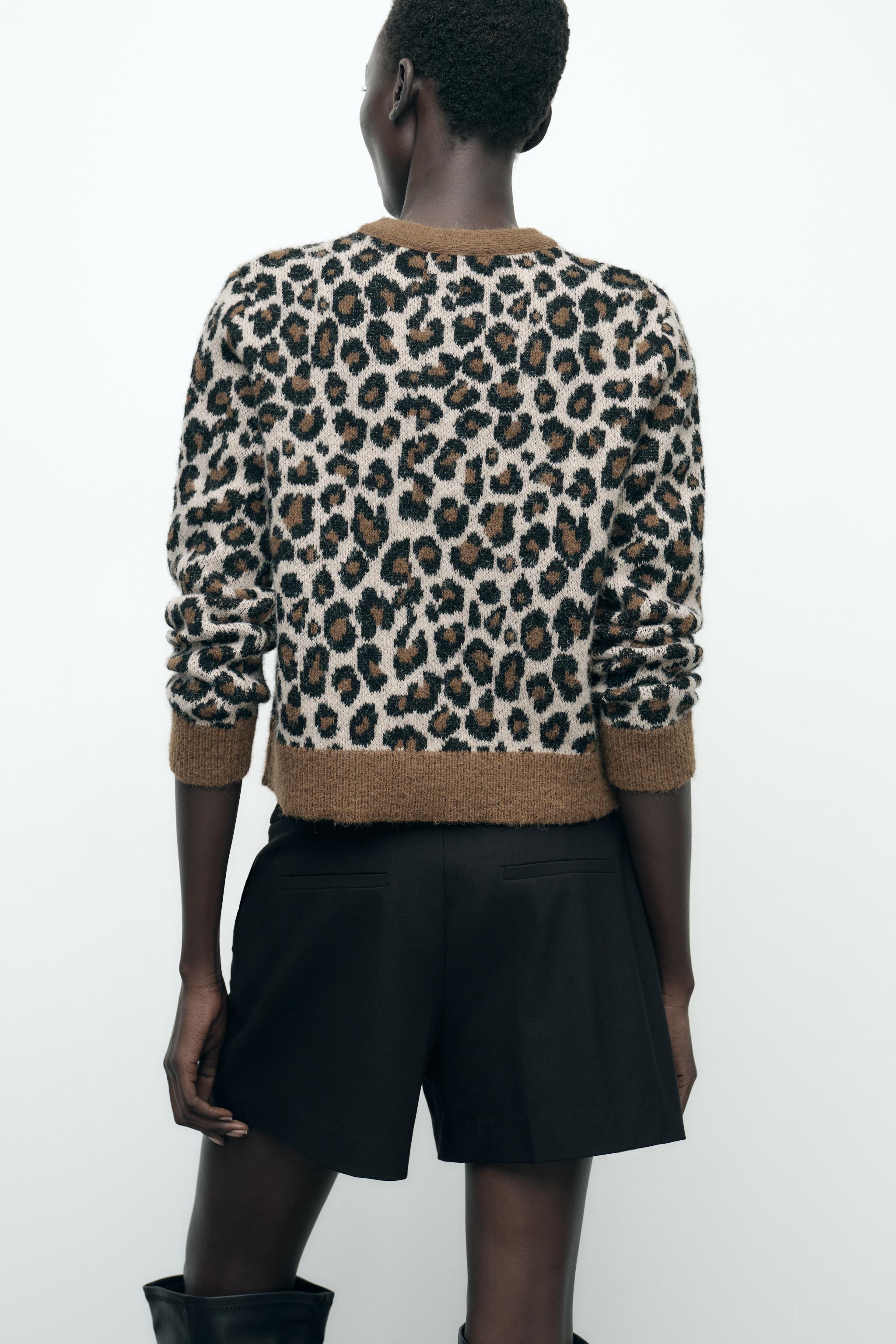 ANIMAL PRINT JACQUARD KNIT CARDIGAN Product Image