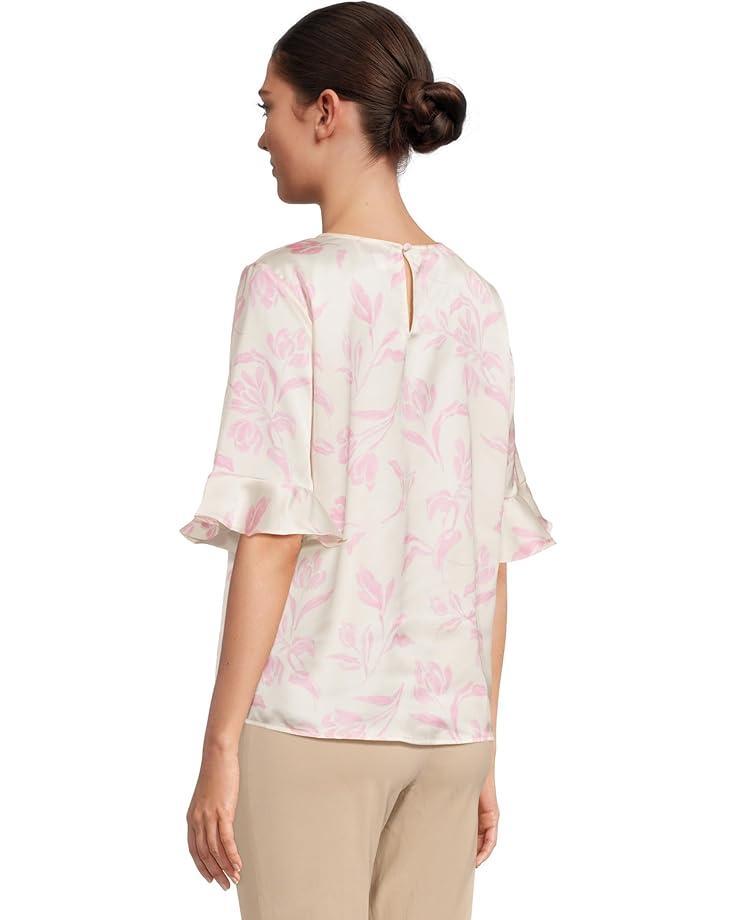 V-Neck Elbow Ruffled Sleeve Knit Top Product Image