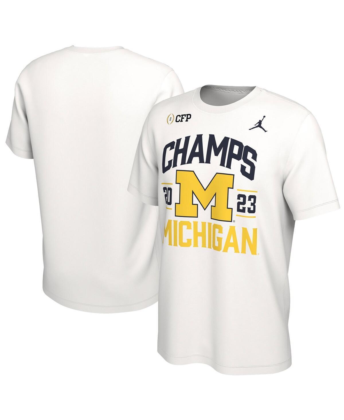 Mens Jordan White Michigan Wolverines College Football Playoff 2023 National Champions Retro T-shirt Product Image