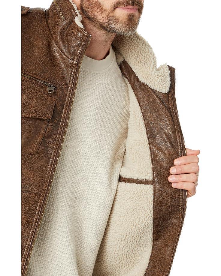 Faux-Leather Trucker with Jersey Hood and Fleece Lining Product Image