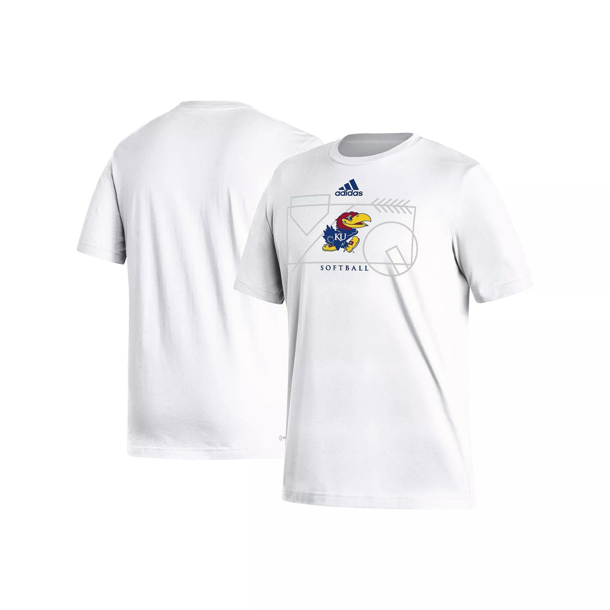 Men's adidas White Kansas Jayhawks Locker Lines Softball Fresh T-Shirt,  Product Image