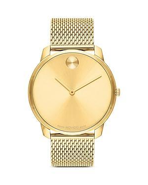 Men's Movado BoldÂ® Thin Crystal Accent Gold-Tone IP Mesh Watch with Gold-Tone Dial (Model: 3600903) Product Image