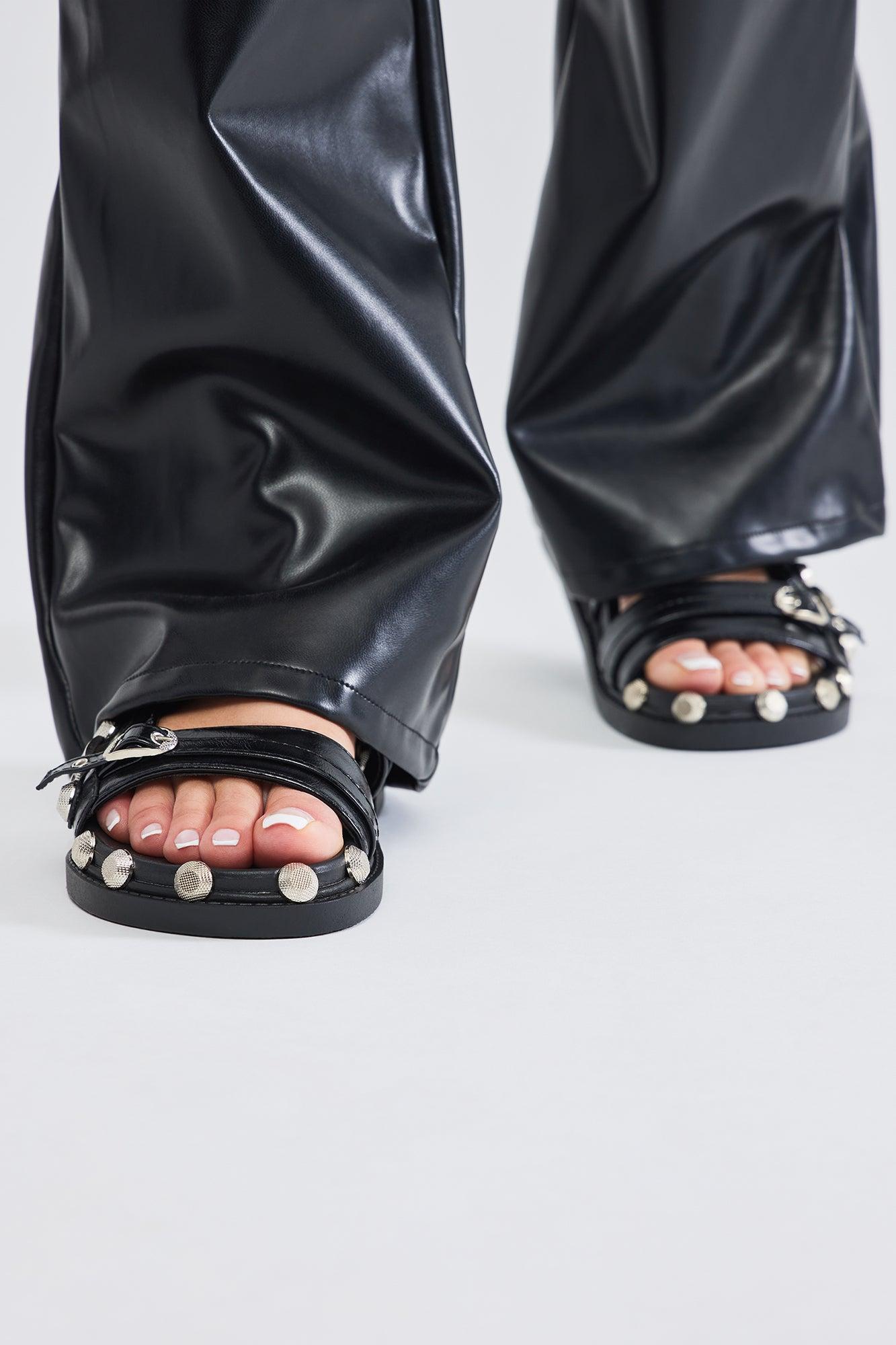 Let's Part Ways Casual Slides - Black Product Image