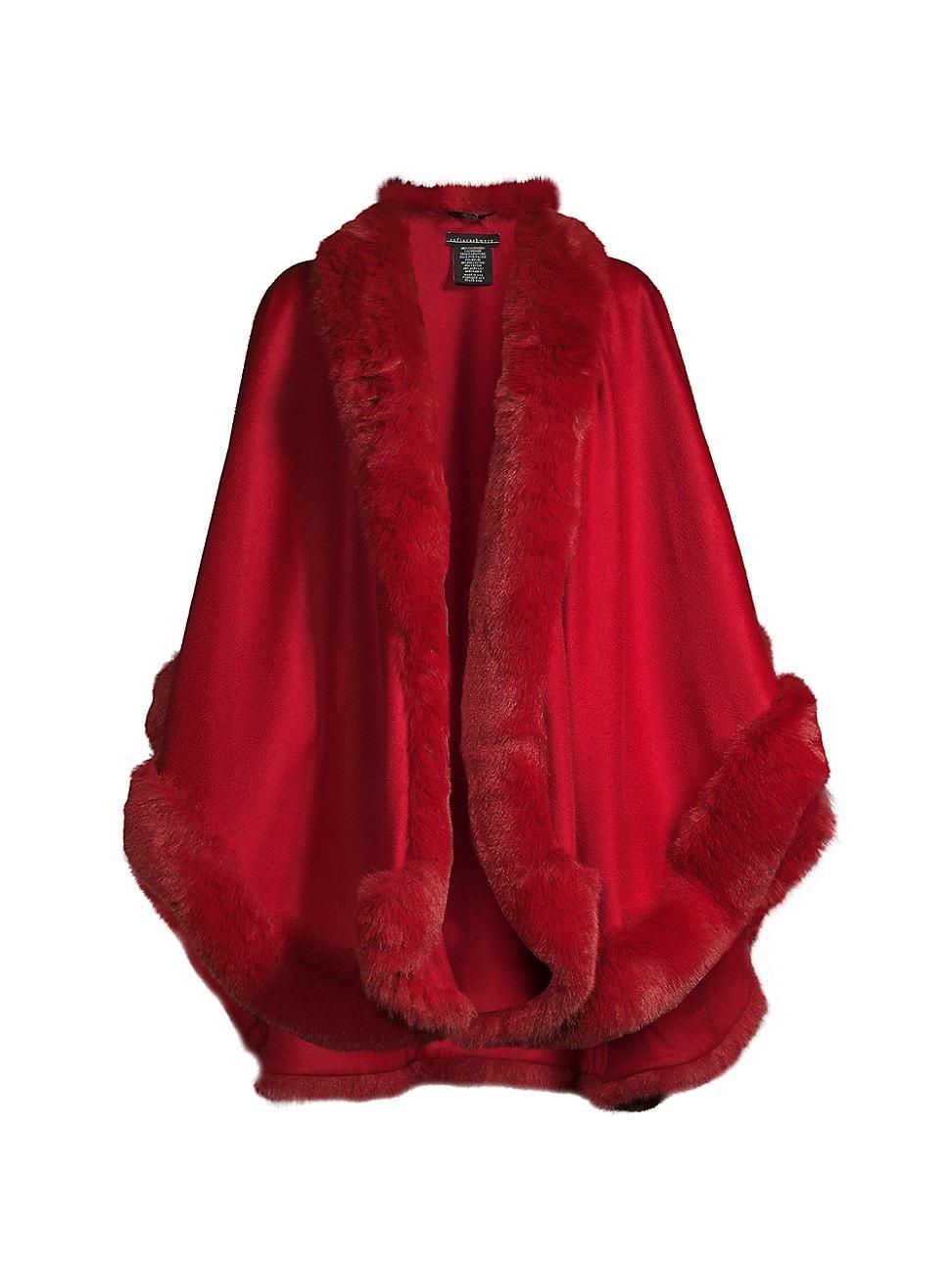 Womens Faux Fur & Cashmere U-Cape Product Image