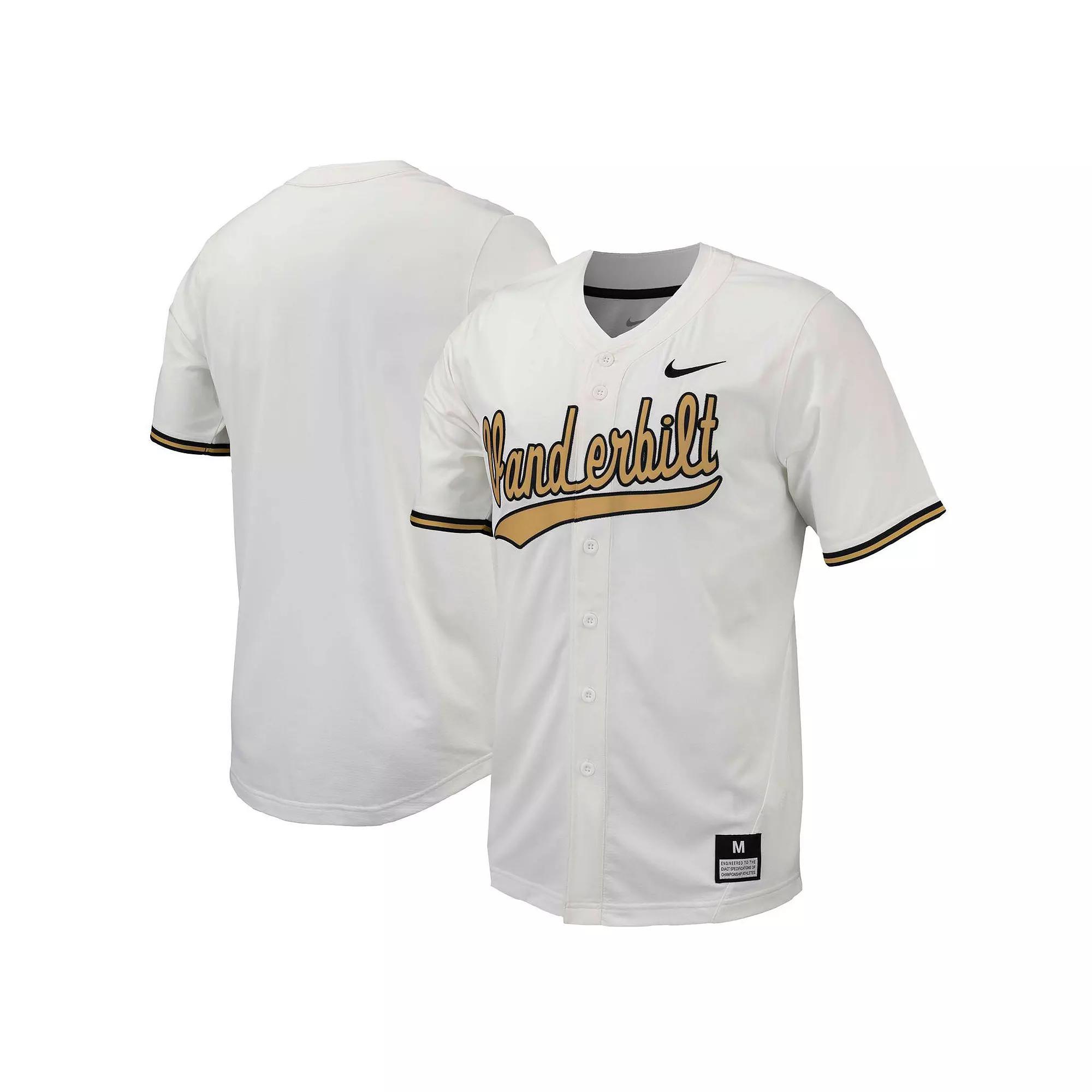 Men's Nike White Vanderbilt Commodores Replica Full-Button Baseball Jersey,  Product Image