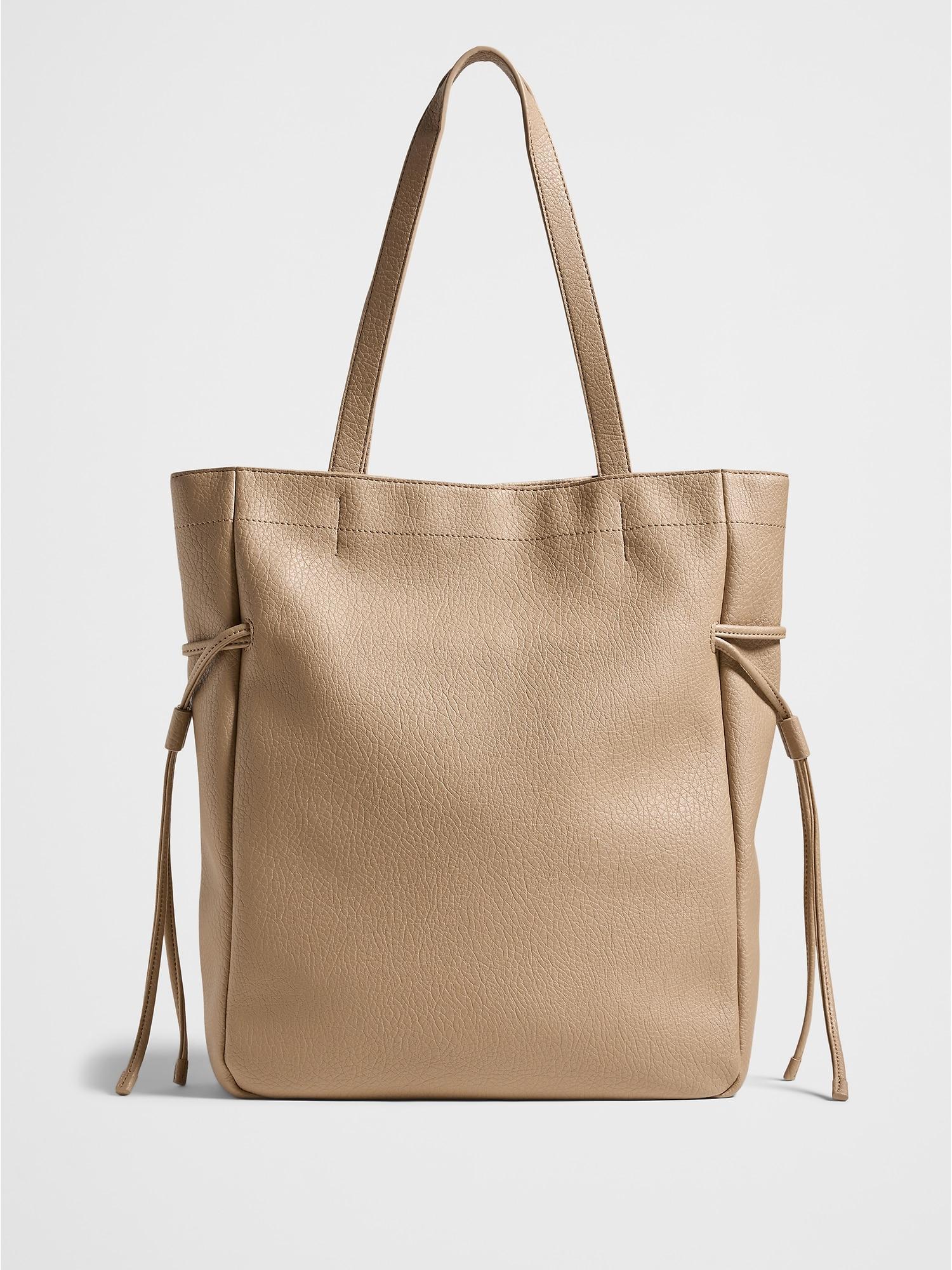 Vegan Leather Drawstring Tote Product Image