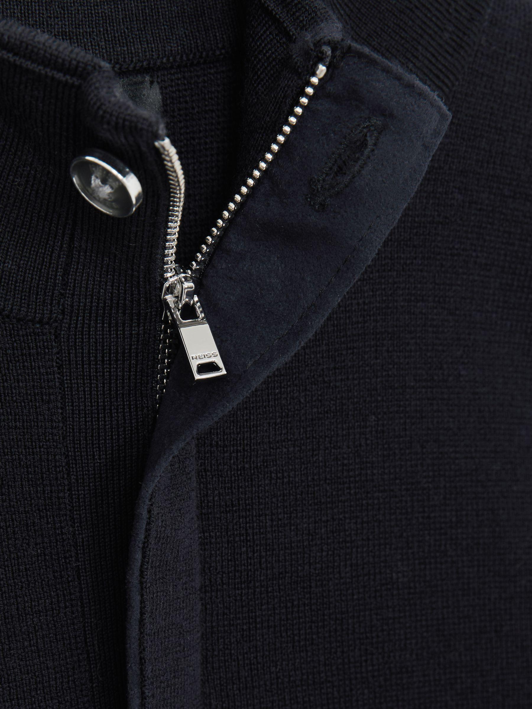 Merino Wool Half-Zip Jumper in Navy Product Image