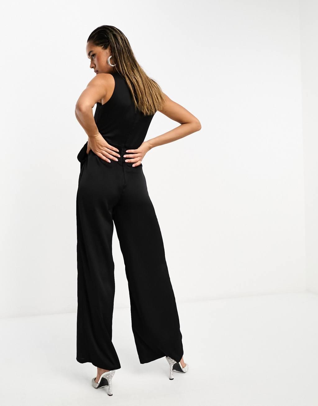 TFNC satin wrap jumpsuit Product Image