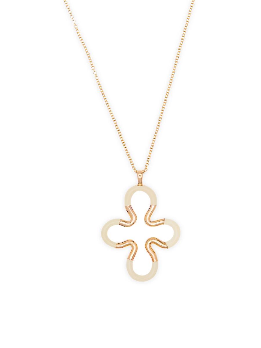 Womens B Color Goldtone & Enamel Flower Pendant Necklace Product Image