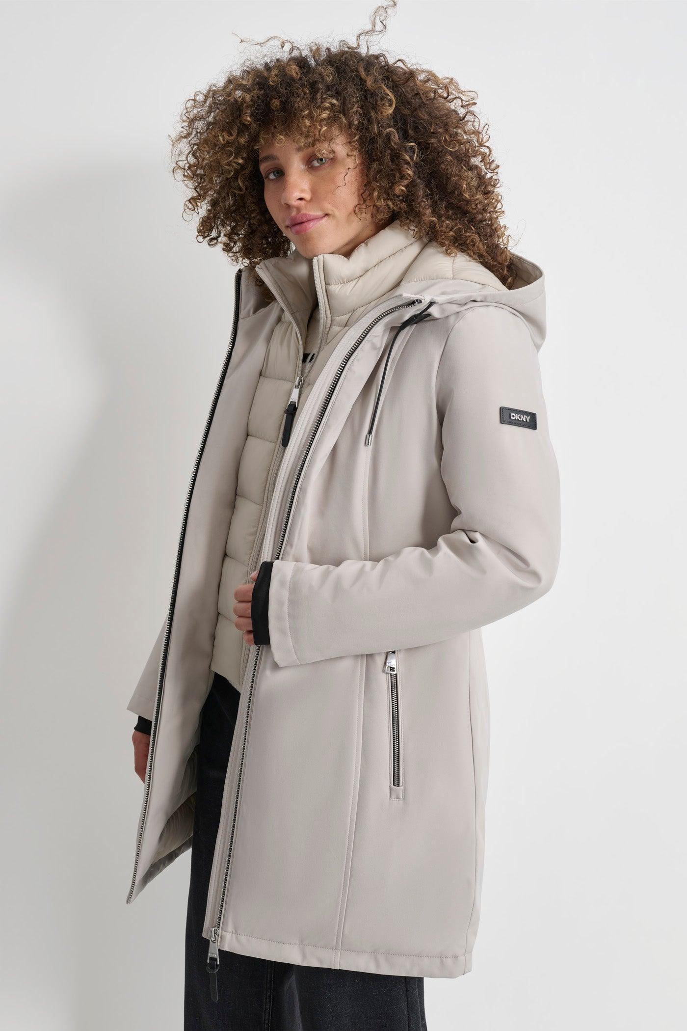 MID LENGTH HOODED SOFT SHELL JACKET Product Image