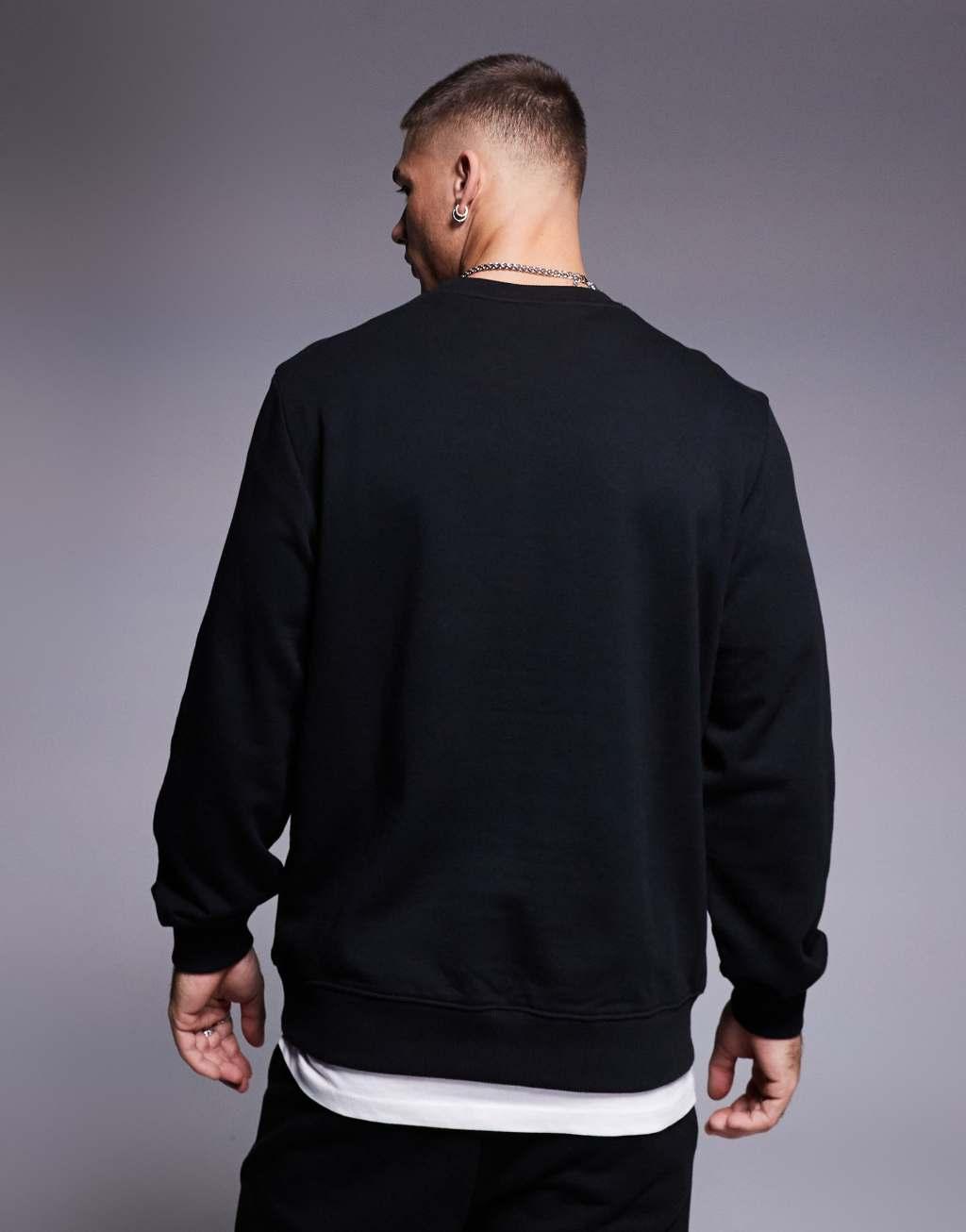 HUGO Red diragol logo sweatshirt in black Product Image