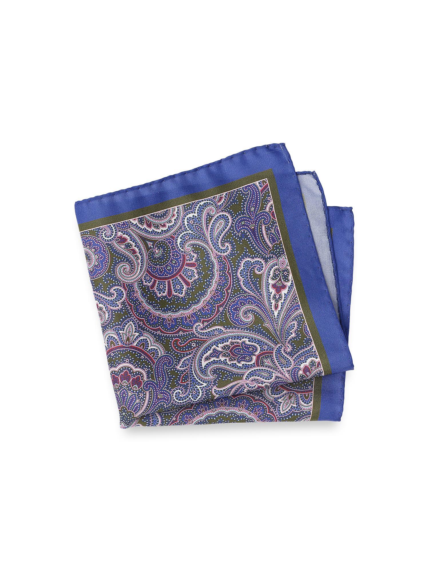 Paisley Silk Pocket Square - Blue Multi Product Image