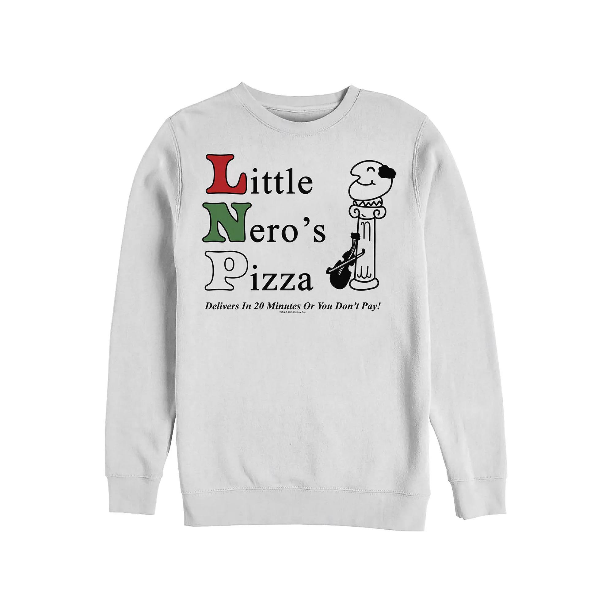 Big & Tall Home Alone Little Nero's Pizza Graphic Fleece, Men's, Size: Small, White Product Image