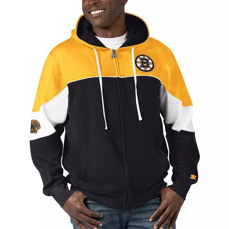 Mens Starter /Gold Boston Bruins Power Forward Full-Zip Hoodie Product Image