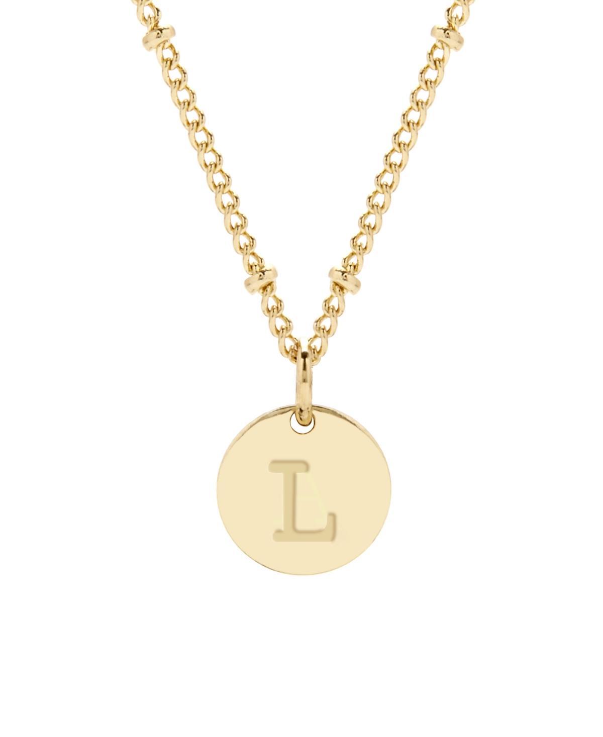 Adornia 14k Gold Plated Cubic Zirconia Engraved Letter Disc Pendant Necklace, Womens Gold Tone S Product Image