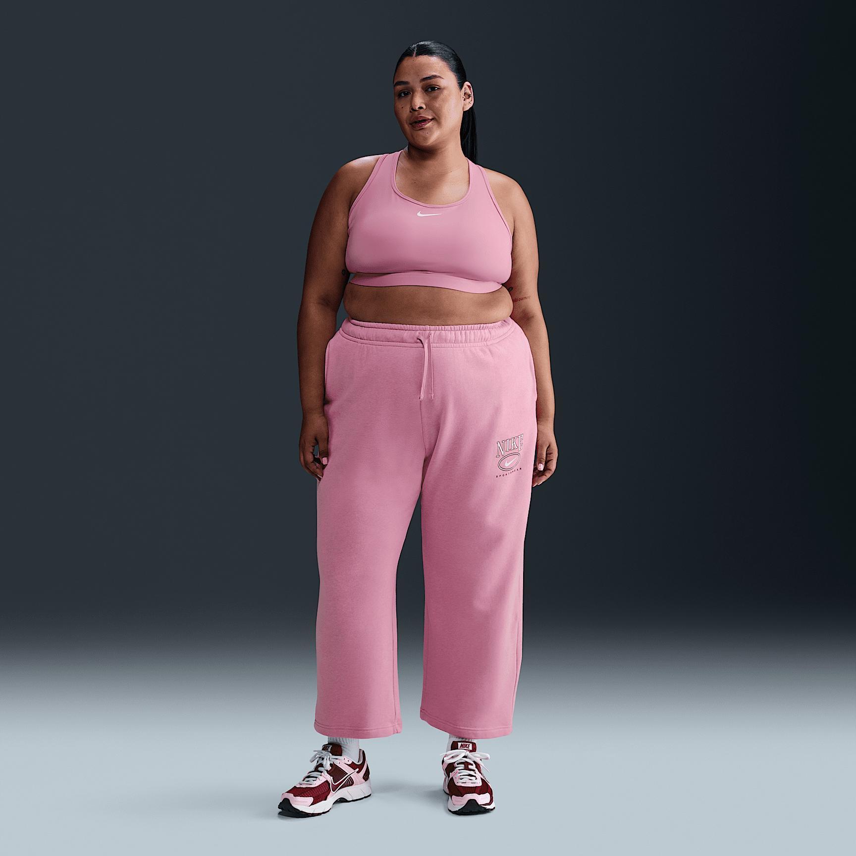 Women's Nike Sportswear Club Fleece Mid-Rise Wide-Leg Graphic Pants (Plus Size) Product Image