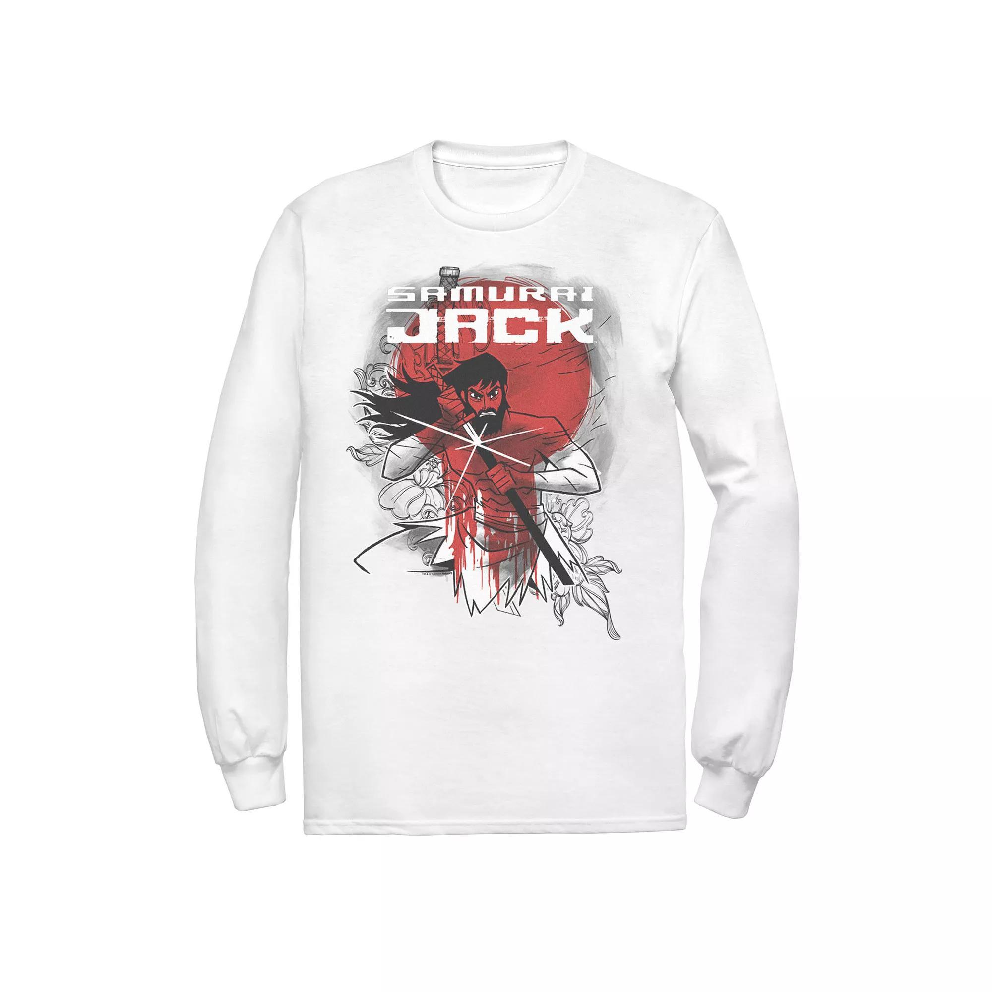 Men's Cartoon Network Samurai Jack Wounded Warrior Fights Again Long Sleeve Tee,  Product Image
