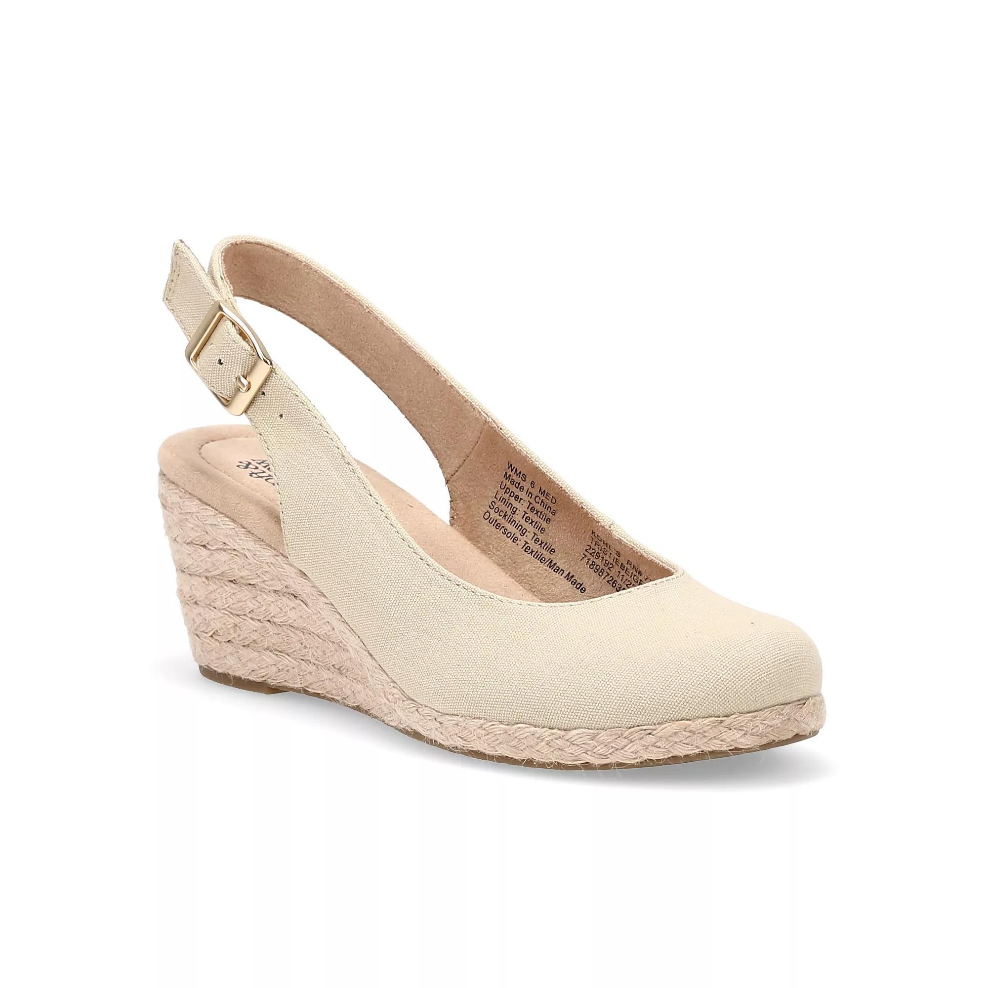 Croft & Barrow® Women's Espadrille Wedge Sandals, Size: 9, Beige Product Image