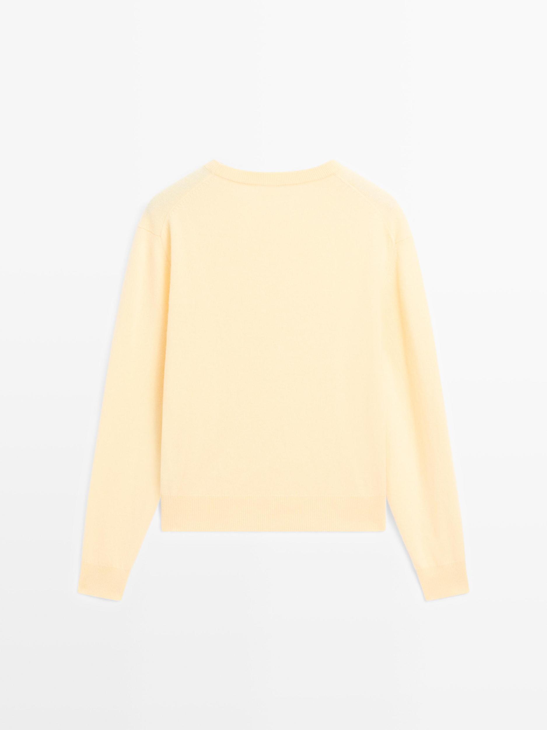 Wool blend crew neck knit sweater Product Image