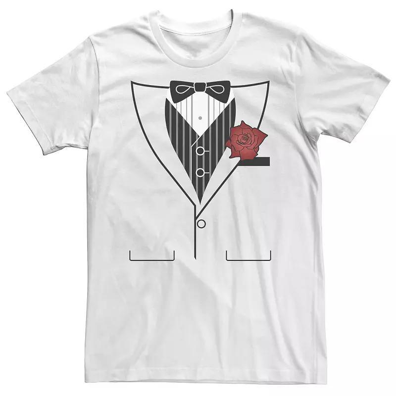 Big & Tall Tuxedo Outline Rose Funny Costume Tee, Men's, Size: 3XL Tall, White Product Image