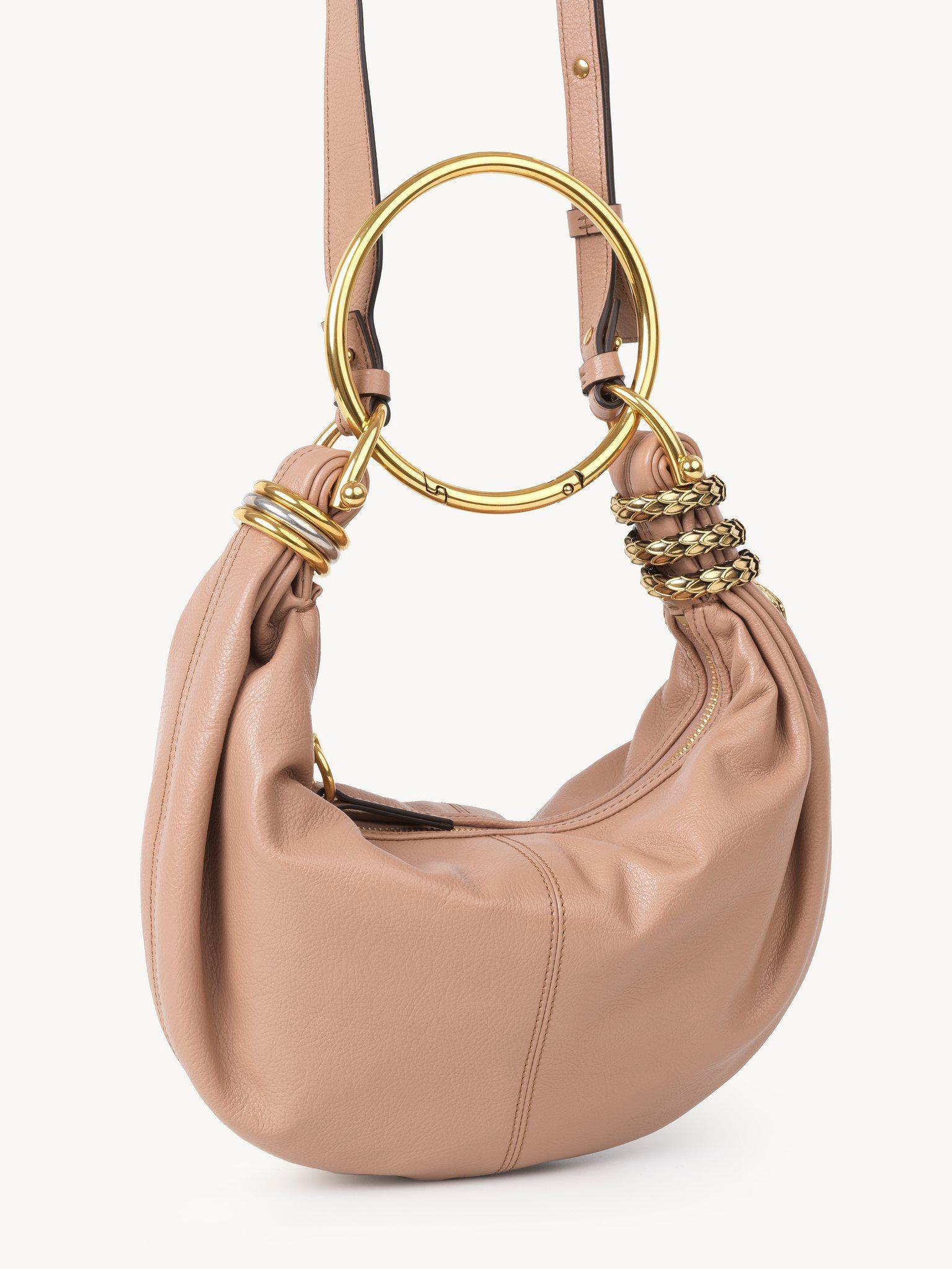 Small Snake Bracelet Hobo bag in grained leather Product Image