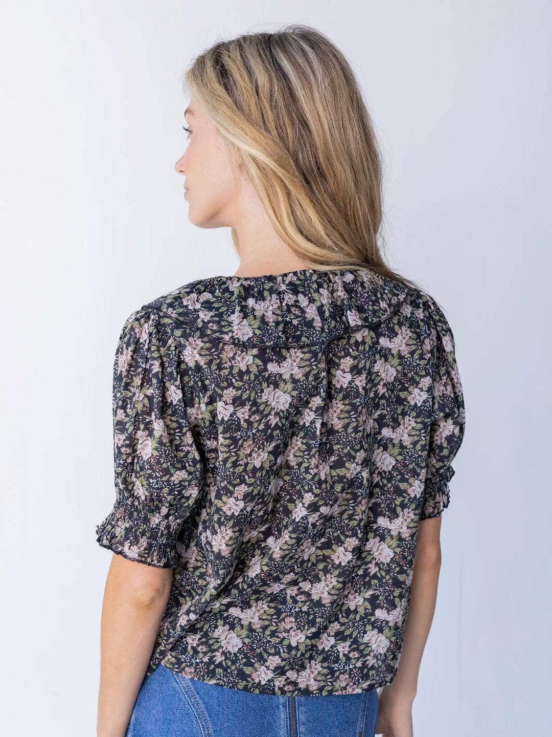 My Favorite Cotton Top - Blue Floral Product Image