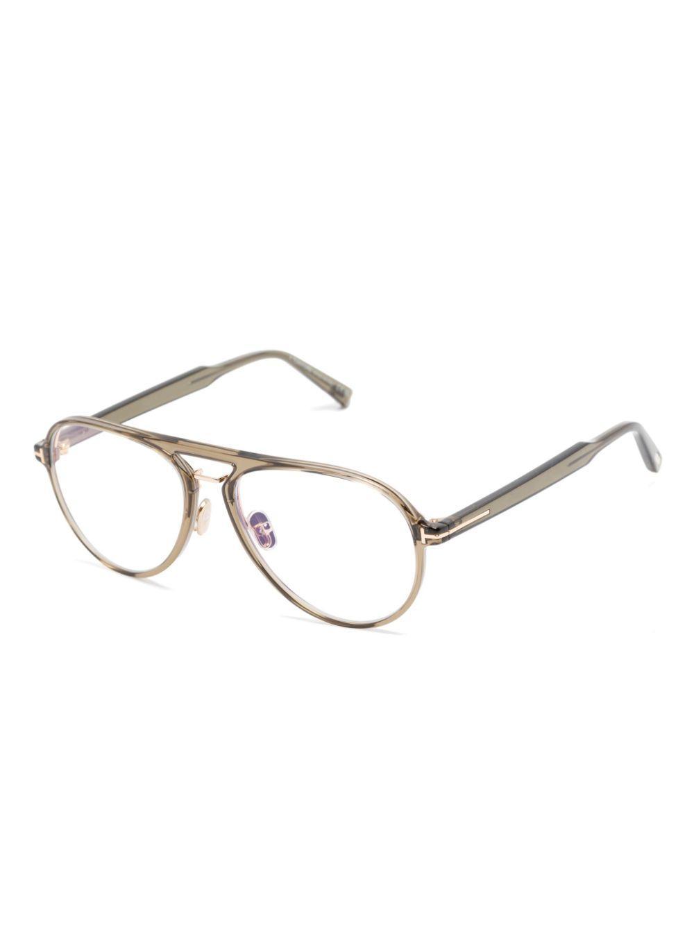 TOM FORD Pilot-frame Glasses In Green Product Image