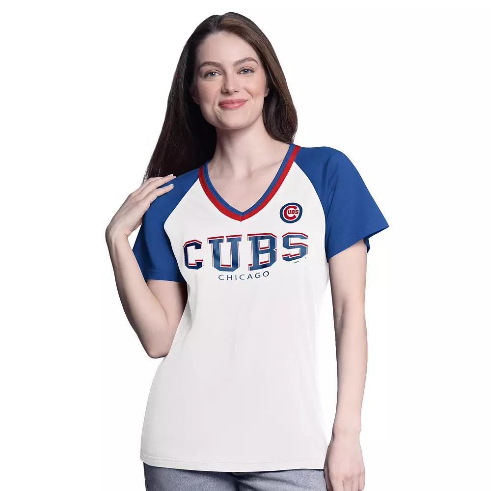 Women's G-III 4Her by Carl Banks  White/Red St. Louis Cardinals Ball Park Raglan V-Neck T-Shirt, Size: Medium Product Image