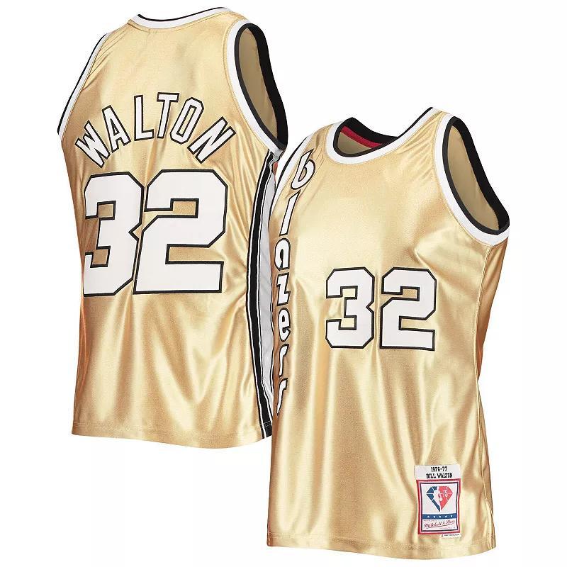 Mens Mitchell & Ness Bill Walton Portland Trail Blazers 75th Anniversary 1976/77 Hardwood Classics Swingman Jersey Product Image