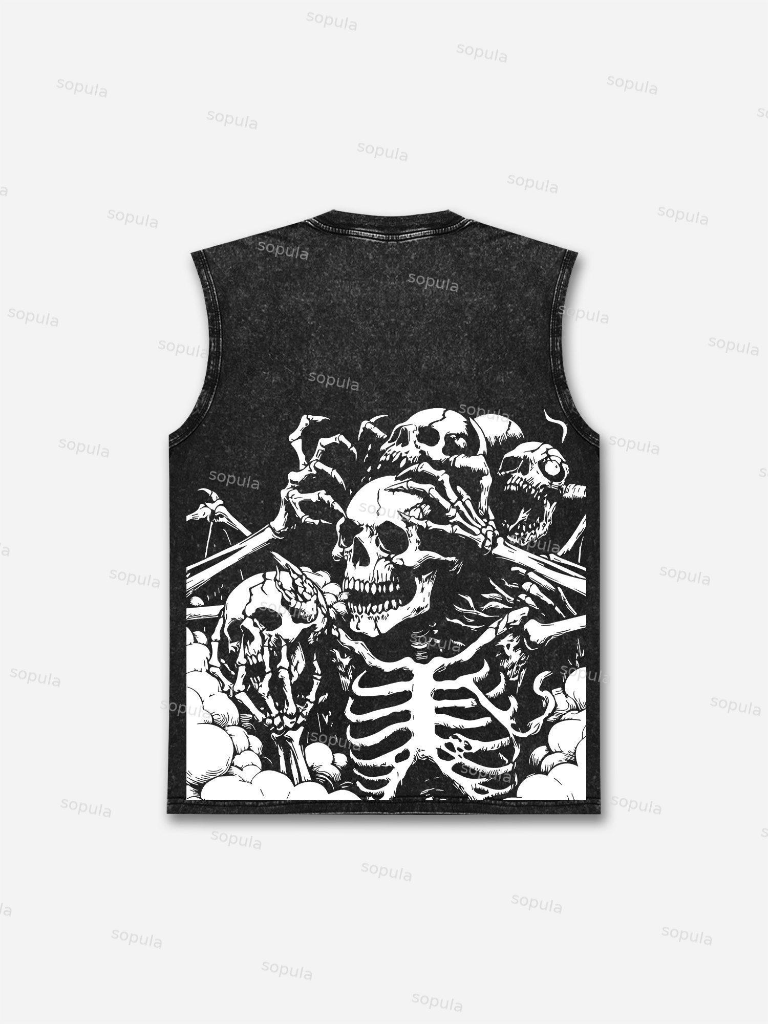 Freedom Skull Graphic Print Tank Top Product Image