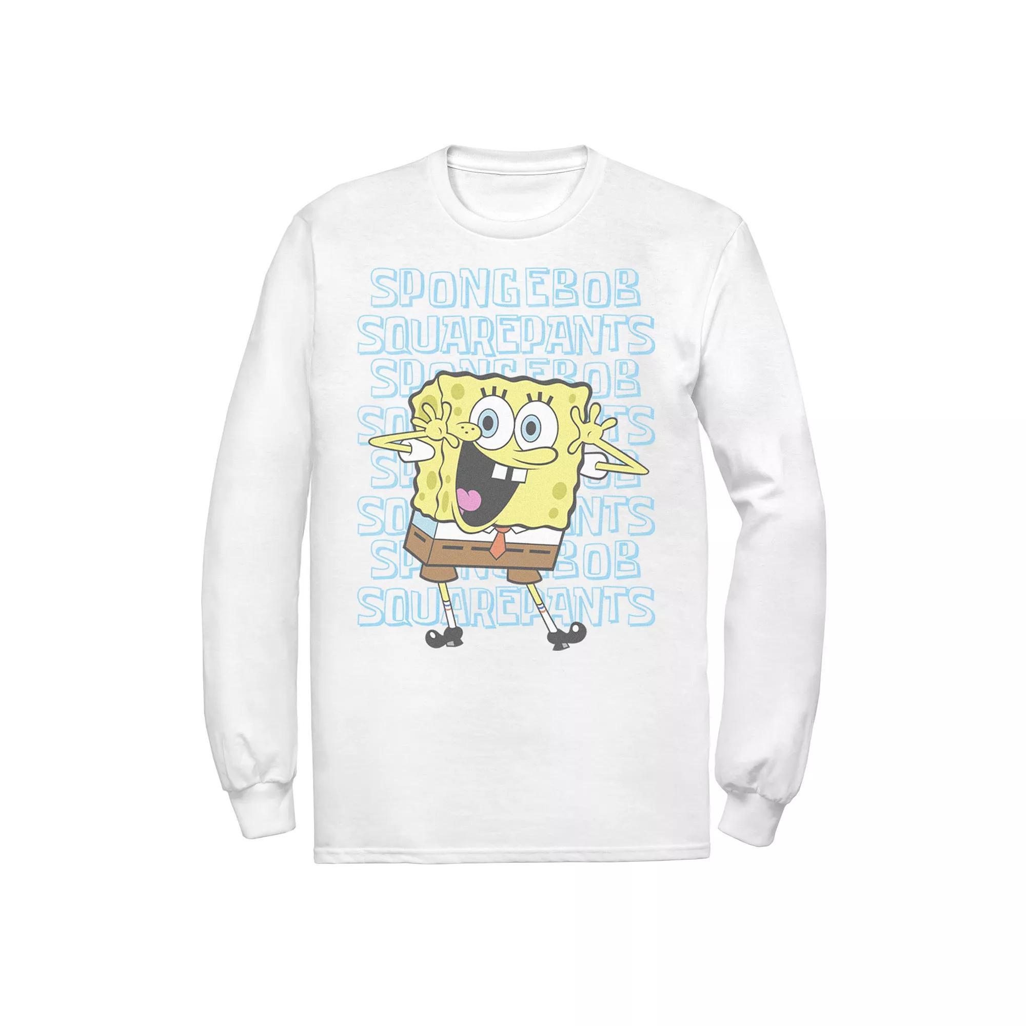 Men's SpongeBob SquarePants Name Stack Portrait Tee, Size: Medium, White Product Image